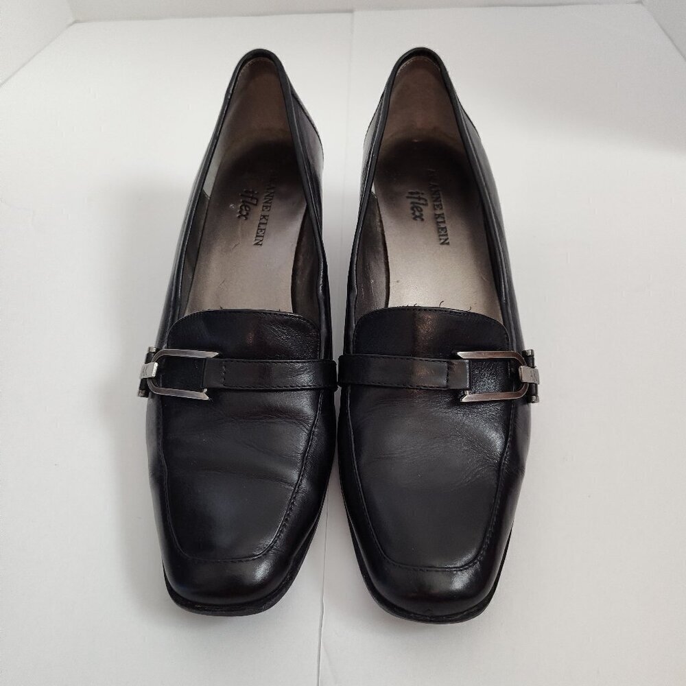 Anne Klein iFlex Black Leather Loafers